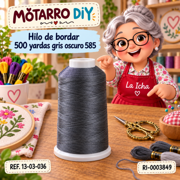 Hilo de bordar 500 yardas gris oscuro 585