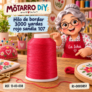 Hilo de bordar 3000 yardas rojo sandía 107