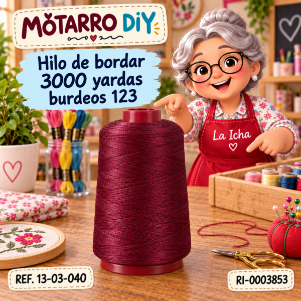 Hilo de bordar 3000 yardas burdeos 123