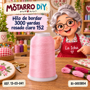 Hilo de bordar 3000 yardas rosado claro 152