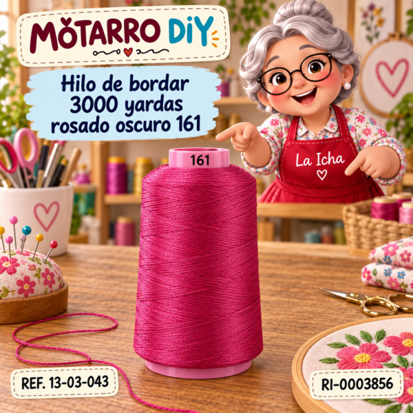 Hilo de bordar 3000 yardas rosado oscuro 161