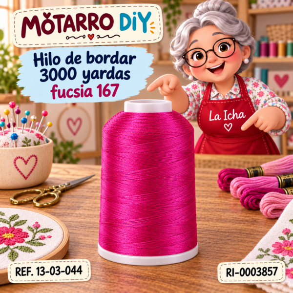 Hilo de bordar 3000 yardas fucsia 167