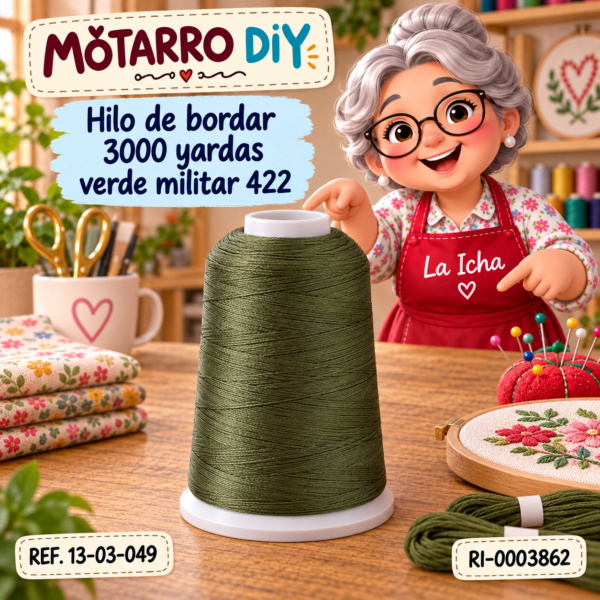 Hilo de bordar 3000 yardas verde militar 422