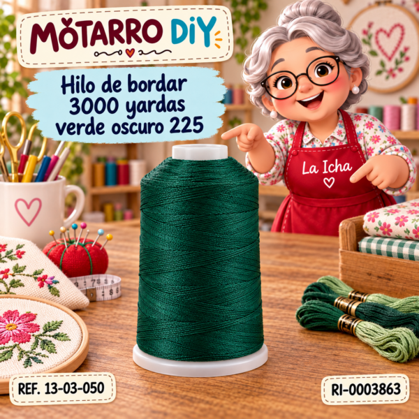 Hilo de bordar 3000 yardas verde oscuro 225
