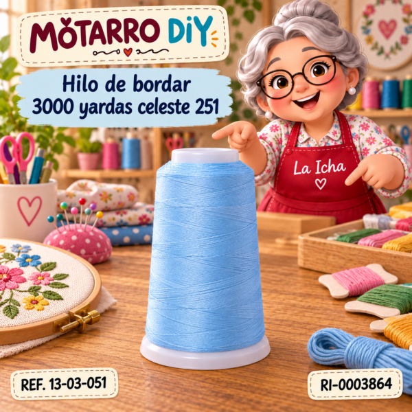Hilo de bordar 3000 yardas celeste 251