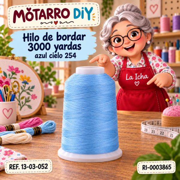 Hilo de bordar 3000 yardas azul cielo 254
