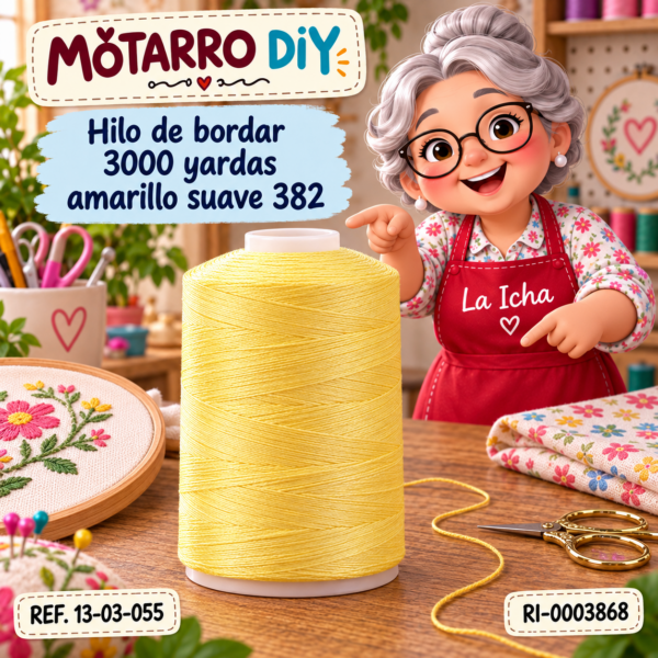 Hilo de bordar 3000 yardas amarillo suave 382