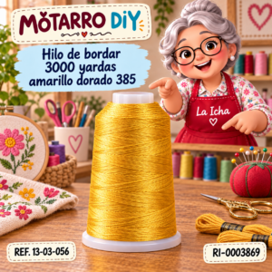 Hilo de bordar 3000 yardas amarillo dorado 385