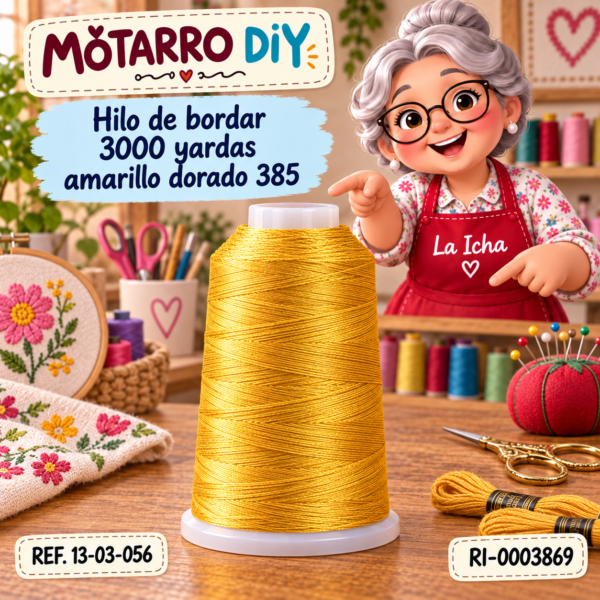 Hilo de bordar 3000 yardas amarillo dorado 385