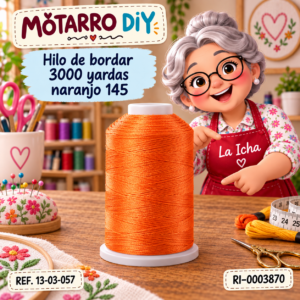 Hilo de bordar 3000 yardas naranjo 145