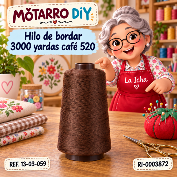 Hilo de bordar 3000 yardas café 520