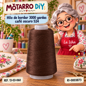 Hilo de bordar 3000 yardas café oscuro 524
