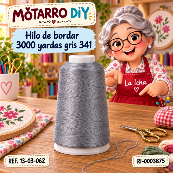 Hilo de bordar 3000 yardas gris 341