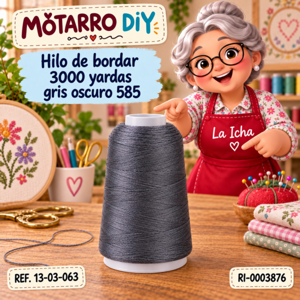 Hilo de bordar 3000 yardas gris oscuro 585
