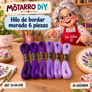 ri-0003894-13-04-018 Hilo de bordar morado 6 piezas