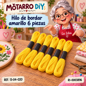 ri-0003896-13-04-020 Hilo de bordar amarillo 6 piezas