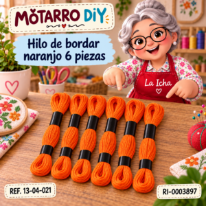 ri-0003897-13-04-021 Hilo de bordar naranjo 6 piezas