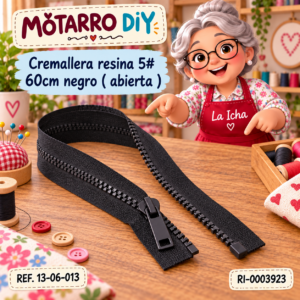 ri-0003923-13-06-013 Cremallera resina 5# 60cm negro ( abierta )