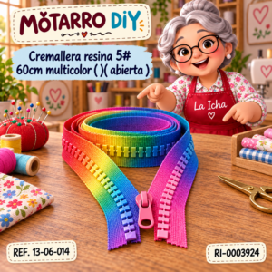 ri-0003924-13-06-014 Cremallera resina 5# 60cm multicolor ( )( abierta )