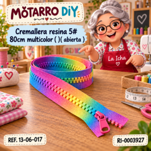 ri-0003927-13-06-017 Cremallera resina 5# 80cm multicolor ( )( abierta )