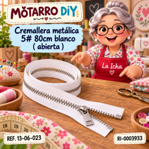 ri-0003933-13-06-023 Cremallera metálica 5# 80cm blanco ( abierta )