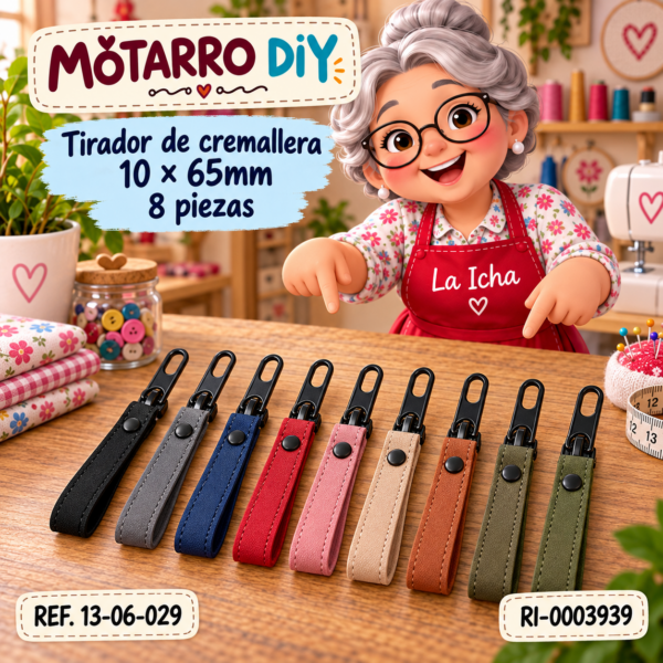 Tirador de cremallera 10 × 65mm 8 piezas