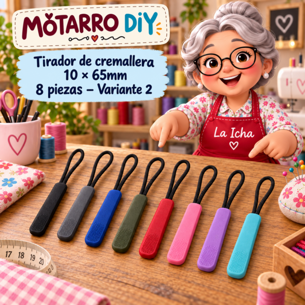 Tirador de cremallera 10 × 65mm 8 piezas – Variante 2