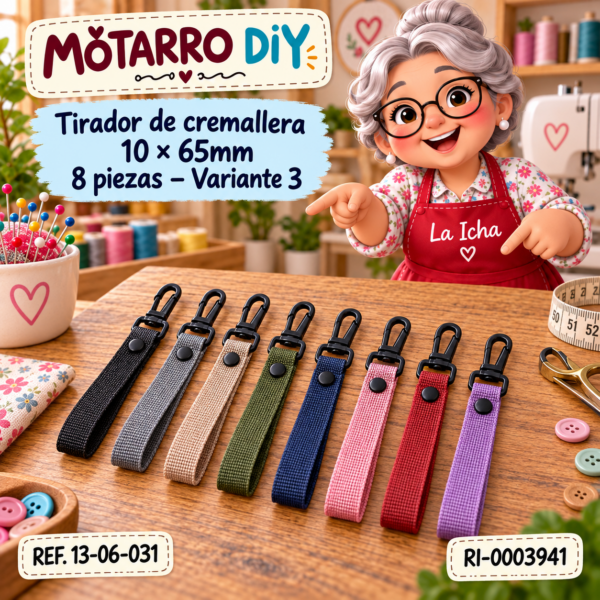 Tirador de cremallera 10 × 65mm 8 piezas – Variante 3
