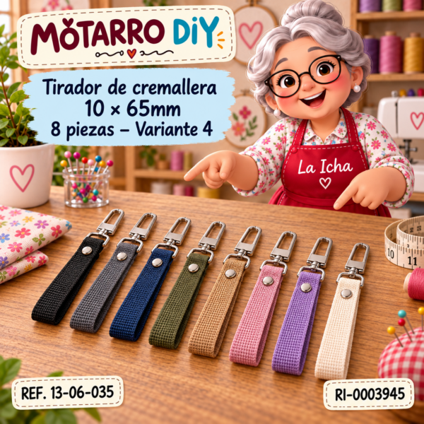 Tirador de cremallera 10 × 65mm 8 piezas – Variante 4
