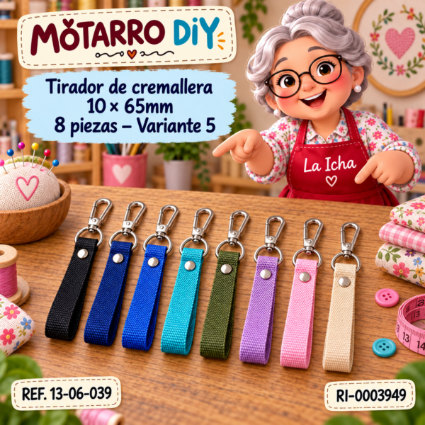 Tirador de cremallera 10 × 65mm 8 piezas – Variante 5