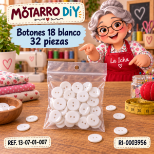 ri-0003956-13-07-01-007 Botones 18 blanco 32 piezas