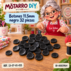 ri-0003964-13-07-01-015 Botones 11.5mm negro 32 piezas