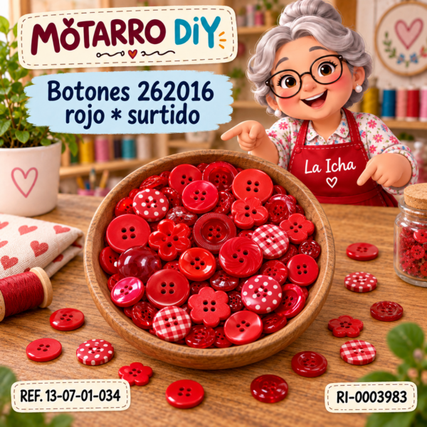 Botones 262016 rojo * surtido