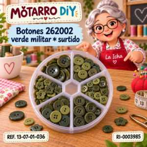 ri-0003985-13-07-01-036 Botones 262002 verde militar * surtido