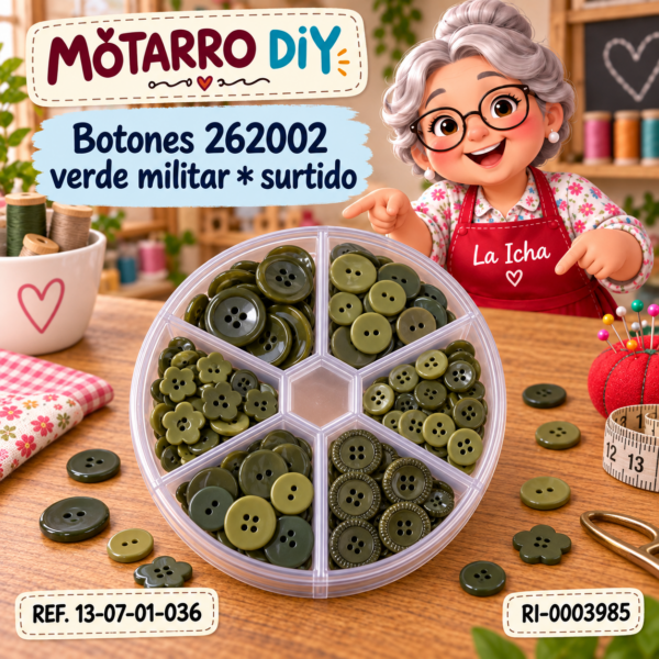 Botones 262002 verde militar * surtido