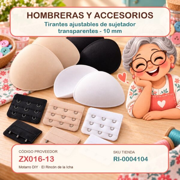 Tirantes ajustables de sujetador transparentes – 10 mm