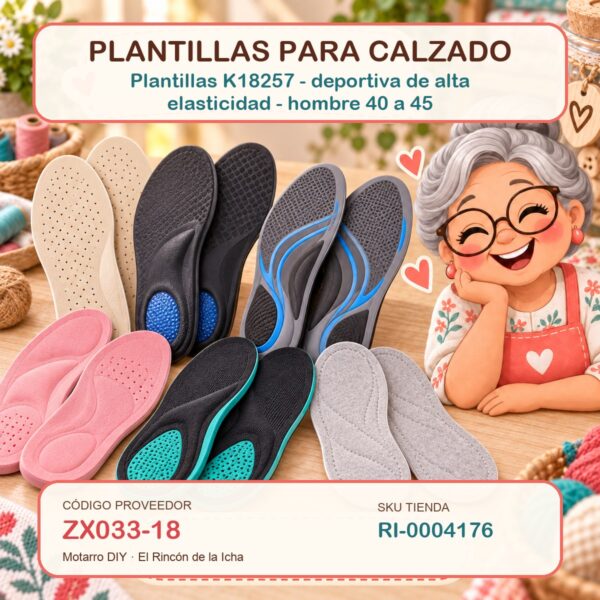Plantillas K18257 – deportiva de alta elasticidad – hombre 40 a 45