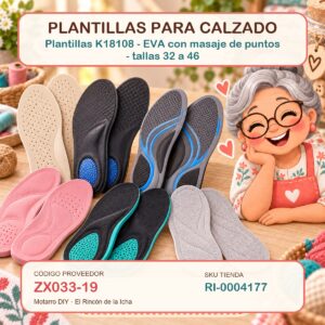 ri-0004177 Plantillas K18108 – EVA con masaje de puntos – tallas 32 a 46