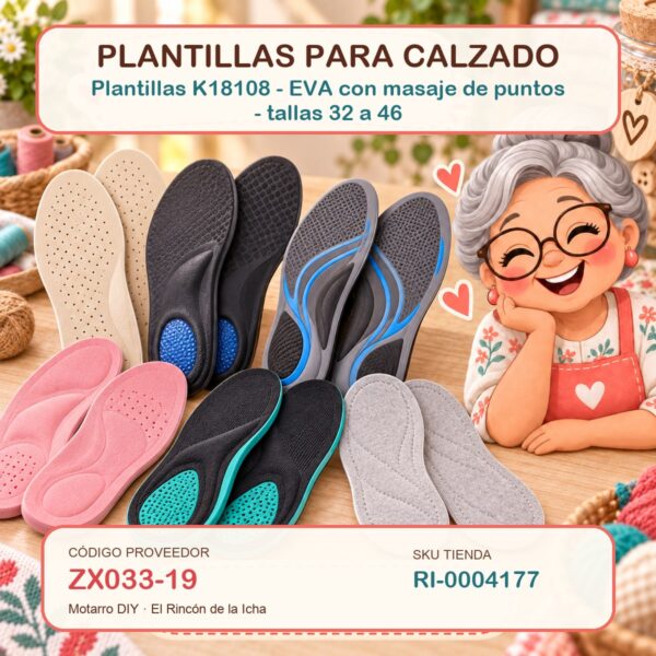 Plantillas K18108 – EVA con masaje de puntos – tallas 32 a 46