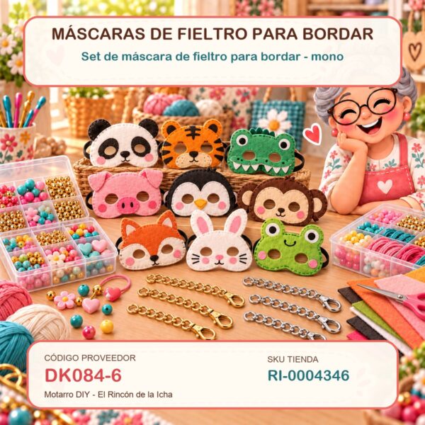 Set de máscara de fieltro para bordar – mono