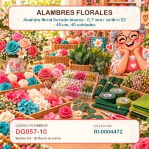 ri-0004472-1.jpg Alambre floral forrado blanco – 0,7 mm / calibre 22 – 40 cm, 40 unidades
