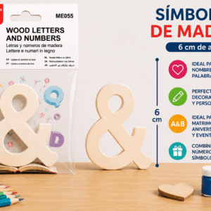 Símbolo & de Madera 6 cm para Manualidades y Decoración Símbolo & de madera de 6 cm para manualidades, nombres, iniciales, parejas y decoración personalizada