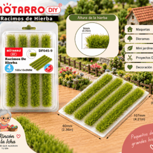 Tiras de Hierba Decorativa Verde Claro 4 Piezas para Maquetas Tiras de hierba decorativa verde claro de 4 piezas para maquetas, de aprox. 100 x 10 x 9 mm cada una