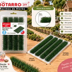 Tiras de Hierba Decorativa Verde Oscuro 4 Piezas para Maquetas Tiras de hierba decorativa verde oscuro de 4 piezas para maquetas, de aprox. 100 x 10 x 9 mm cada una