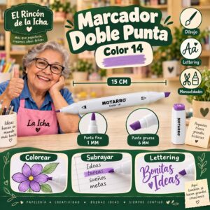 RI-0006326 Marcador Doble Punta Motarro Color 14 15 cm