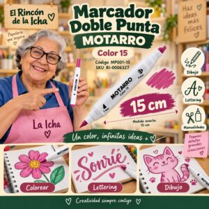 RI-0006327 Marcador Doble Punta Motarro Color 15 15 cm