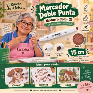 RI-0006328 Marcador Doble Punta Motarro Color 21 15 cm