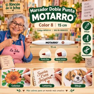 RI-0006333 Marcador Doble Punta Motarro Color 8 15 cm