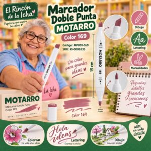 RI-0006335 Marcador Doble Punta Motarro Color 169 15 cm
