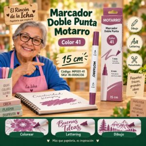 RI-0006336 Marcador Doble Punta Motarro Color 41 15 cm
